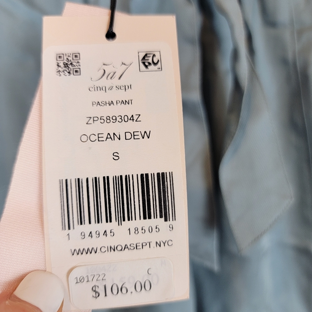 5a7 cinq a sept Pasha Pant Ocean Dew Small Blue - Picture 3 of 7